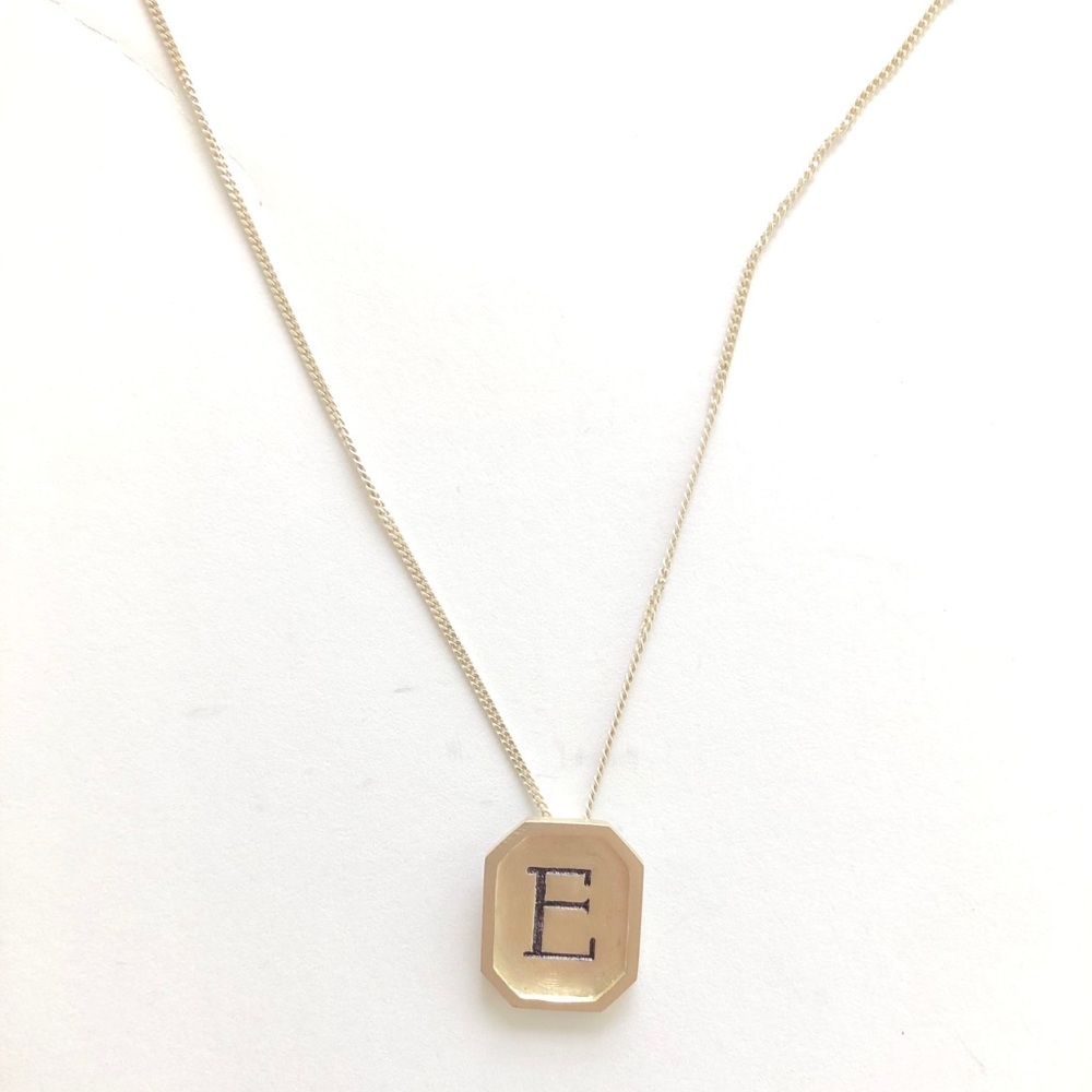 Sterling Silver Initial E Pendant Necklace